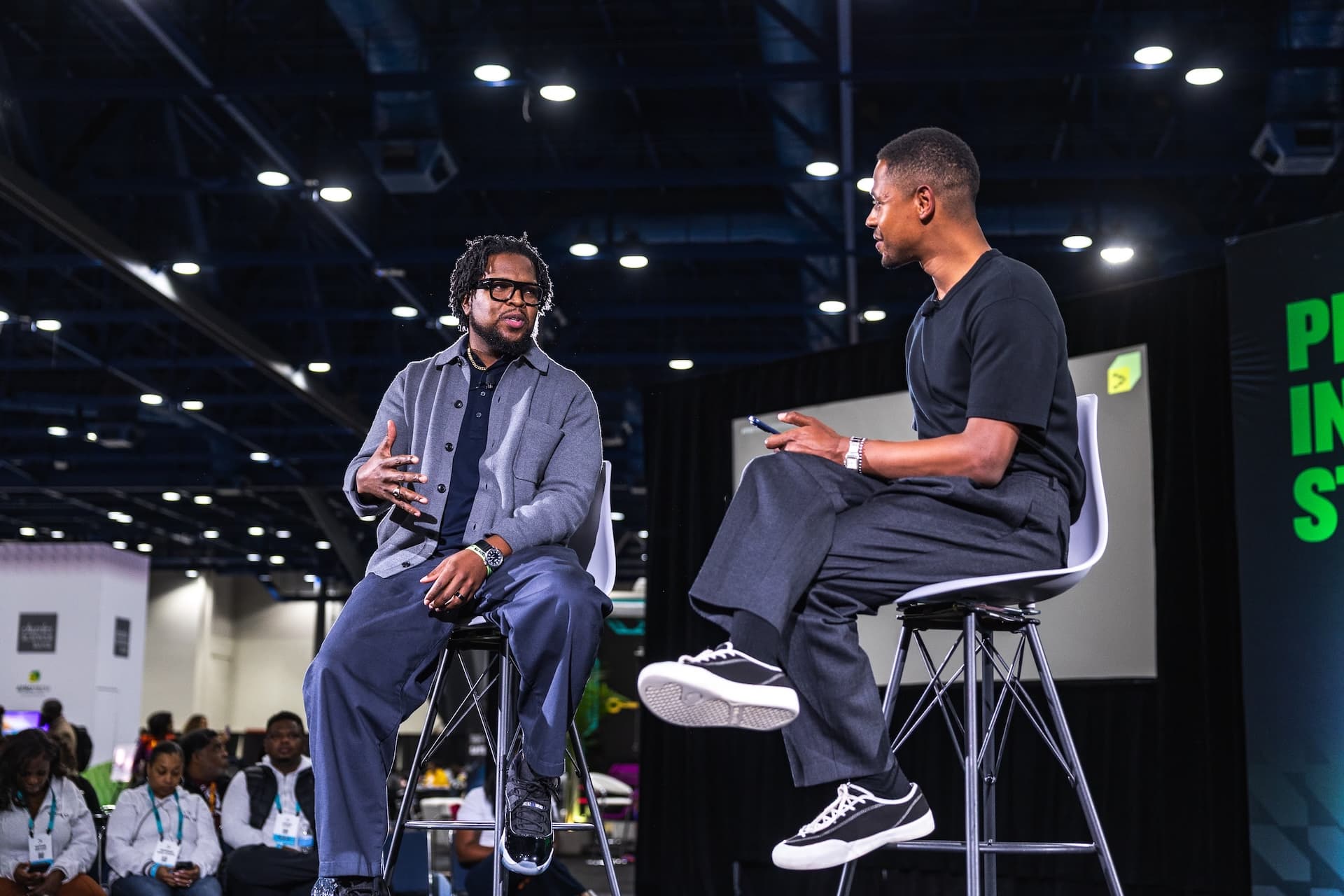 Will Lucas in conversation during an Apple Lab interview at AfroTech Conference 2025.